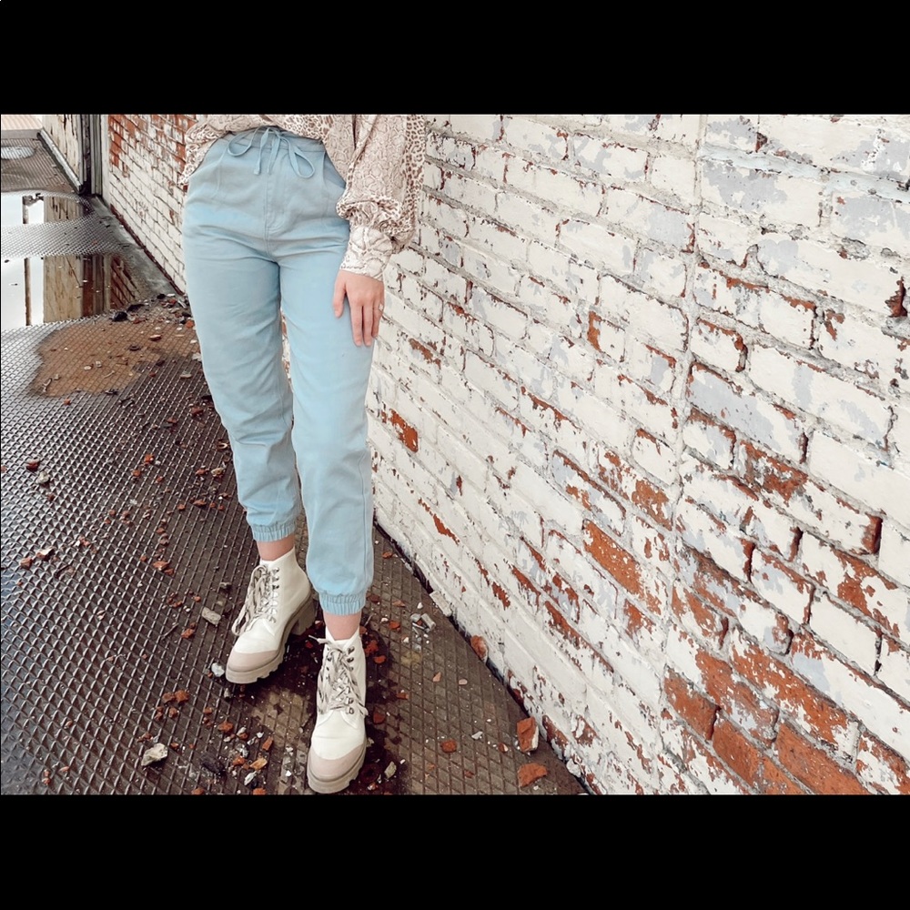 Sky Blue Denim Joggers